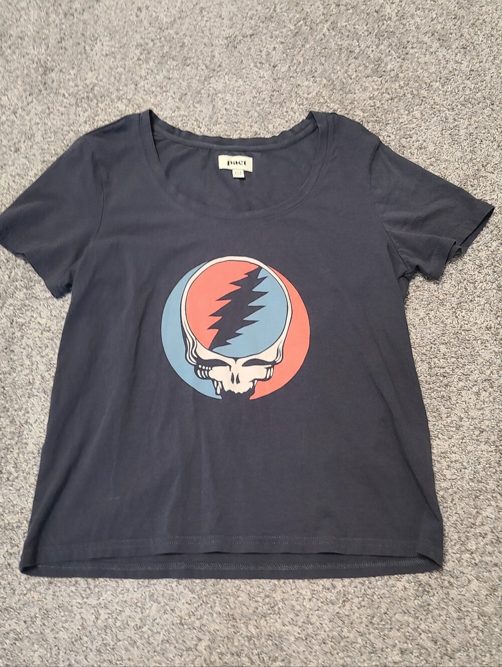 Pact Grateful Dead Charcoal Gray Short Sleeve Graphic T Shirt Size S